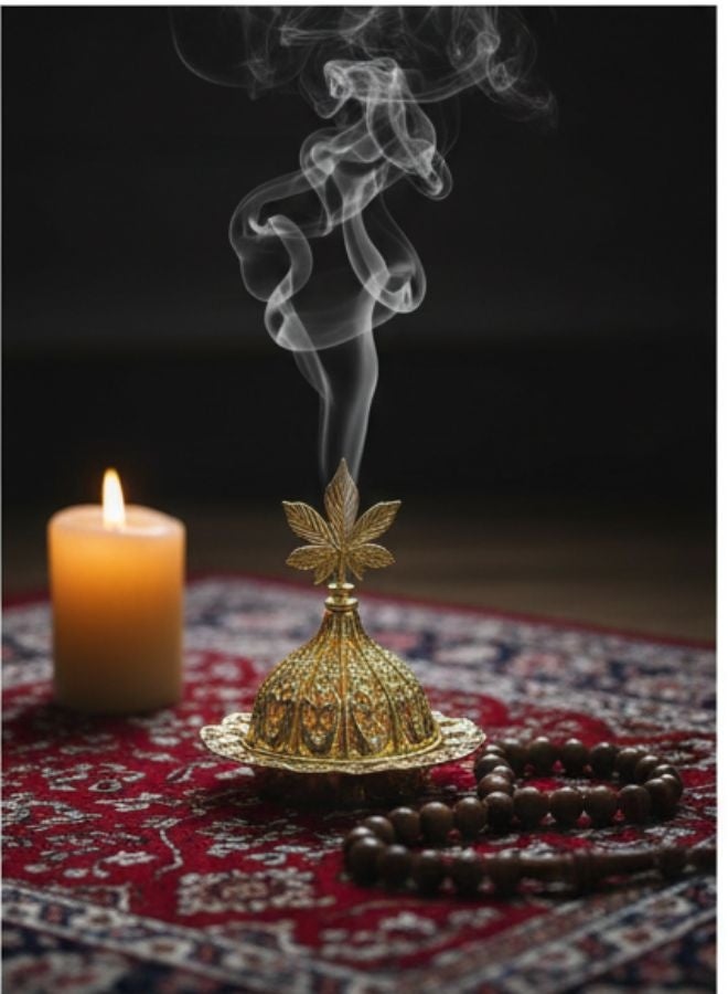 Golden Arabic Incense Burner – Elegant Metal Incense Holder Made of High-Quality Iron with Removable Lid – Perfect for Evenly Spreading Fragrance, Home Decor, Special Occasions & Luxurious Gift for Friends and Family - Image 4